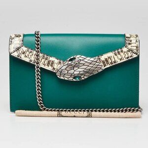 Gucci Green/Beige Leather/Snakeskin Lilith Crossbody Bag
